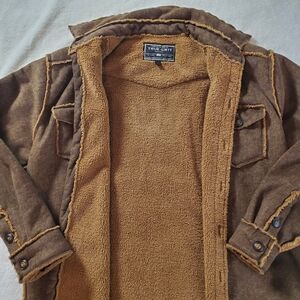 True Grit Men's Brown Full Button Jacket